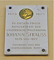 Placă memorială Johann Strauss (Baden)