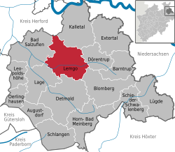 Elhelyezkedése Észak-Rajna-Vesztfália térképén
