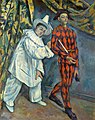 Pierrot e Arlecchino, dipinto di Paul Cézanne. In quanto Zanni, Pierrot e Arlecchino sono assimilati a dei pagliacci