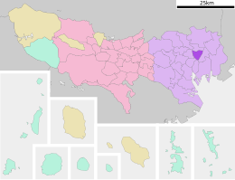 Taitōn sijainti Tokion metropolissa