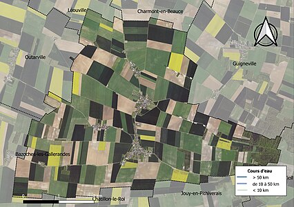 Carte orthophotographique de la commune en 2016.