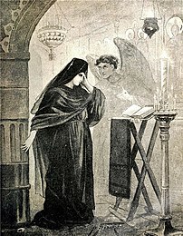 «Tamara in convento invoca l'angelo», illustrazione di V. A. Poljakov