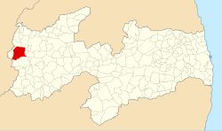 Localização de Cajazeiras na Paraíba