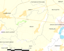 Mapa obce Regny