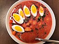 Botwinka, beet leaves soup typical for late spring in Polish cuisine