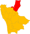 Mappa della Comunità Montana Alto Jonio nella Provincia di Cosenza