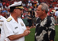 Lucchino, at right, with Vice Chief of Naval Operations Adm. Mark Ferguson in 2012