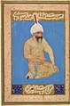 Im Schriftfeld oben steht: Bild des Maulana Abdullah Hatifi. Unten steht: das Werk von Meister Behzād. Bildnis von etwa 1515.[43]