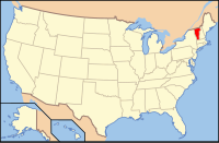 バーモント州の位置を示したアメリカ合衆国の地図