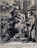 Коронование Святой Розалии. По картине А. Ван Дейка. 1629. Офорт, резец