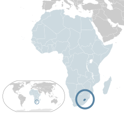 Location of Lesoto