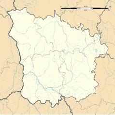 Mapa konturowa Nord, u góry znajduje się punkt z opisem „Saint-Germain-des-Bois”