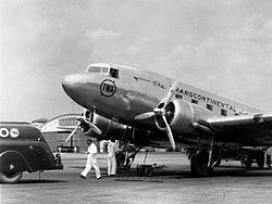 Een vliegtuig van Trans World Airlines in 1940