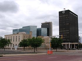 Vista do centro comercial de Amarillo