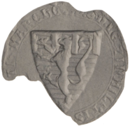 Contre-sceau de Geoffroy Ier (Jarnac) appendu en 1246 (présence de ses premières armoiries).