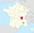 Carte de France indiquant la position du Lyonnais.