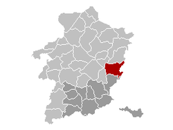 Ligging van Maasmechelen in die provinsie Limburg