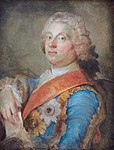 Carl Gustaf Tessin, porträtt målat i pastell 1746 av Gustaf Lundberg. Tessin bär den Preussiska Svarta örns ordens kraschan på bröstet.