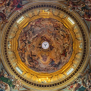 Fresques du Baciccio dans la coupole de l'église del Gesù de Rome (1674-1679)