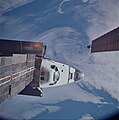 Atlantis docked to Mir over the Indian ocean