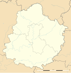 Mapa konturowa Sarthe, u góry znajduje się punkt z opisem „Courgains”