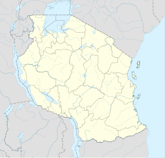 Mapa konturowa Tanzanii, blisko centrum na lewo u góry znajduje się punkt z opisem „Tabora”