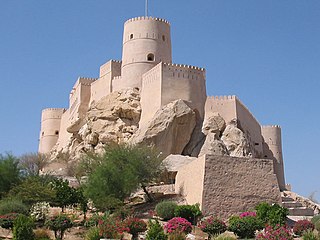 Nakhal fort i Oman, väster om Muskat. Fortet byggdes ursprungligen av portugiser.