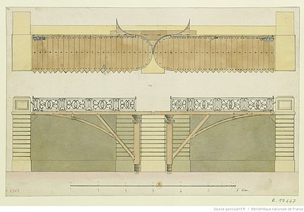 Plan et profil du pont-tournant