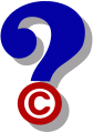 Question mark with the copyright symbol