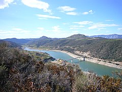 The lake at Caramany during a dry season