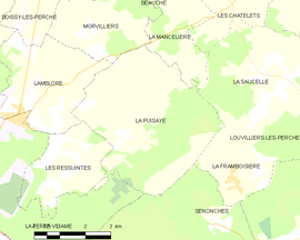 Mapa obce La Puisaye
