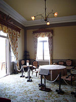 仁風閣の一室。皇太子嘉仁親王（後の大正天皇）の行啓の際に御食堂として使用された部屋。