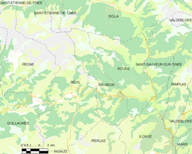 Mapa obce Roubion