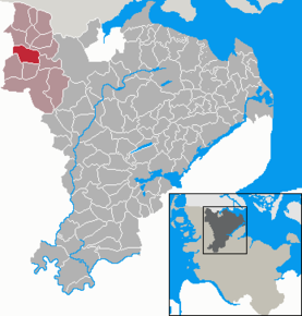 Poziția Schafflund pe harta districtului Schleswig-Flensburg
