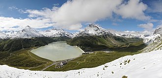 Silvretta-Stausee auf der Bielerhöhe, Blick nach Süden