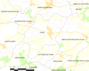 Poziția localității Tigné