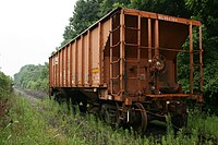 N&W ballast hopper car.