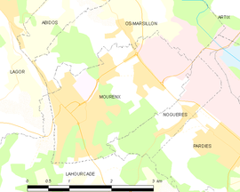 Mapa obce Mourenx