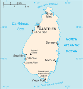 Kaart van Saint Lucia