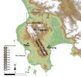 Topographic map of southwest Greece