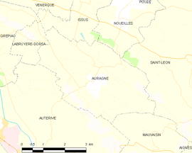 Mapa obce Auragne
