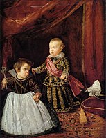 Le prince Balthasar-Charles avec un nain, 1631, par Diego Vélasquez