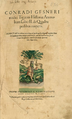 Frontispice d’Historiae animalium... (1554) de Conrad Gessner.