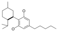 Kannabinoidlerin CBD tipi siklizasyonunun kimyasal yapısı.