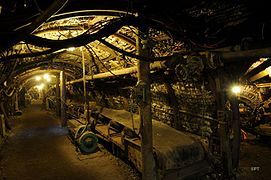 Galerie d'écoulement du Musée-mine départemental de Cagnac-les-Mines.