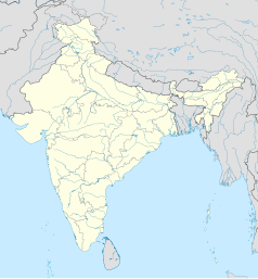 Mapa konturowa Indii, na dole nieco na lewo znajduje się punkt z opisem „Mysuru”