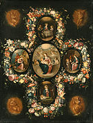 Дева Мария с Младенцем и сценами из жизни Христа. Между 1615 и 1630. Холст, масло. Частное собрание