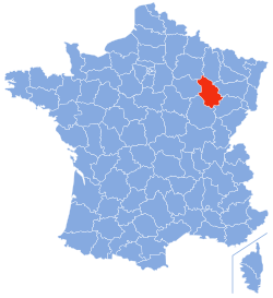 Haute-Marnes placering i Frankrig