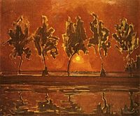 Pet silueta stabala uzduž Geine s Mjesecom, 1907/08