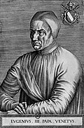 『ローマ教皇エウゲニウス4世の肖像』 1568年に描かれた模写。フーケのオリジナルは現存していない。